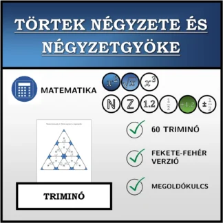 Triminó: Törtek négyzete és négyzetgyöke
