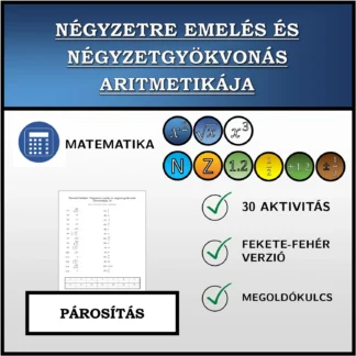 Párosító feladat: Négyzetre emelés és négyzetgyökvonás aritmetikája