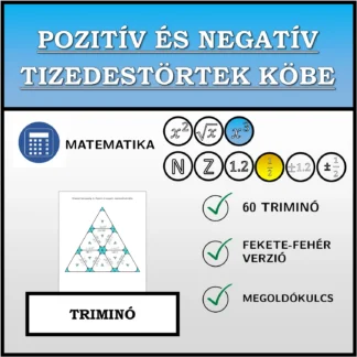 Triminó: Pozitív és negatív tizedestörtek köbe
