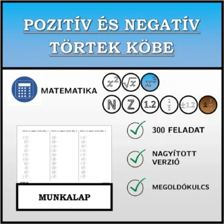 Munkalap: Pozitív és negatív törtek köbe
