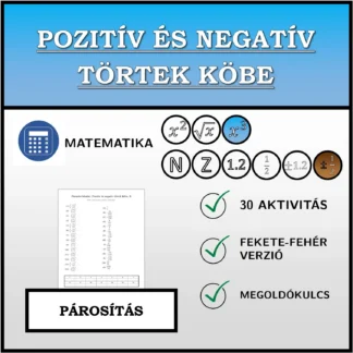 Párosító feladat: Pozitív és negatív törtek köbe