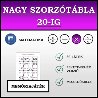 Memóriajáték: Nagy szorzótábla 20-ig