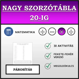 Párosító feladat: Nagy szorzótábla 20-ig
