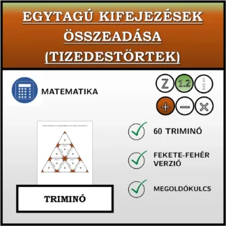 Triminó: Egytagú kifejezések összeadása (tizedestörtek)