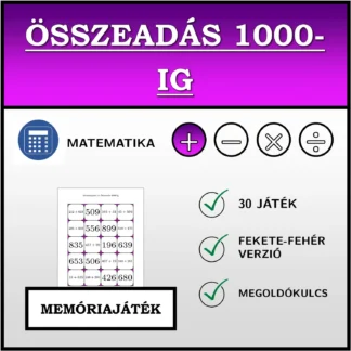 Memóriajáték: Összeadás 1000-ig