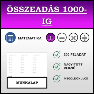 Munkalap: Összeadás 1000-ig
