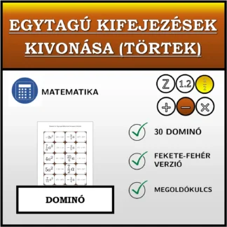 Dominó: Egytagú kifejezések kivonása (törtek)