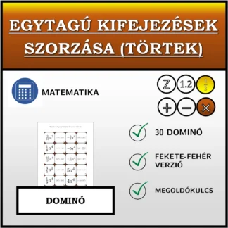 Dominó: Egytagú kifejezések szorzása (törtek)