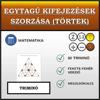 Triminó: Egytagú kifejezések szorzása (törtek)