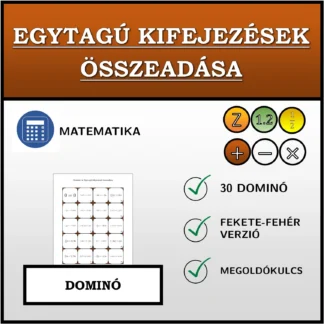 Dominó: Egytagú kifejezések összeadása