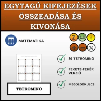 Tetrominó: Egytagú kifejezések összeadása és kivonása