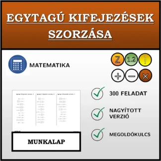Munkalap: Egytagú kifejezések szorzása