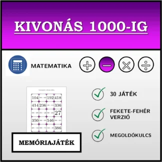Memóriajáték: Kivonás 1000-ig