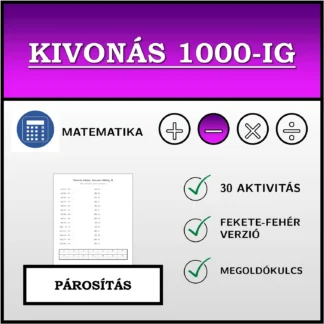 Párosító feladat: Kivonás 1000-ig