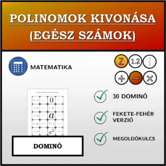 Dominó: Polinomok kivonása (egész számok)