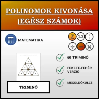 Triminó: Polinomok kivonása (egész számok)
