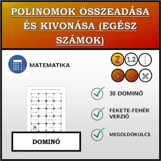 Dominó: Polinomok összeadása és kivonása (egész számok)