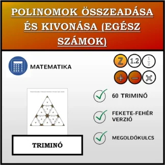 Triminó: Polinomok összeadása és kivonása (egész számok)