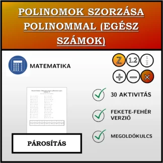 Párosító feladat: Polinomok szorzása polinommal (egész számok)