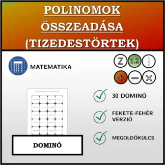 Dominó: Polinomok összeadása (tizedestörtek)