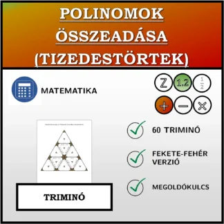 Triminó: Polinomok összeadása (tizedestörtek)