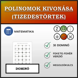 Dominó: Polinomok kivonása (tizedestörtek)