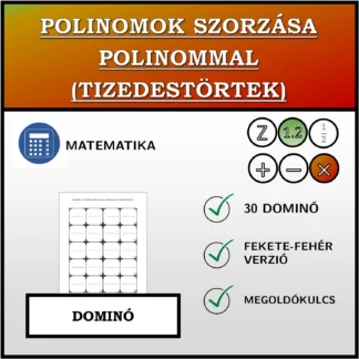 Dominó: Polinomok szorzása polinommal (tizedestörtek)