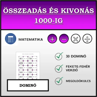Dominó: Összeadás és kivonás 1000-ig