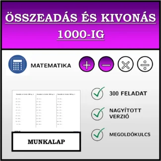 Munkalap: Összeadás és kivonás 1000-ig