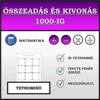 Tetrominó: Összeadás és kivonás 1000-ig