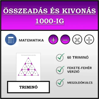 Triminó: Összeadás és kivonás 1000-ig