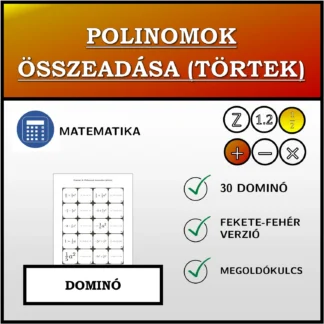 Dominó: Polinomok összeadása (törtek)