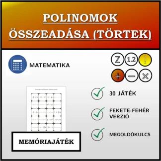 Memóriajáték: Polinomok összeadása (törtek)