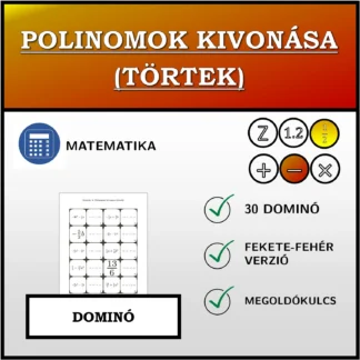 Dominó: Polinomok kivonása (törtek)