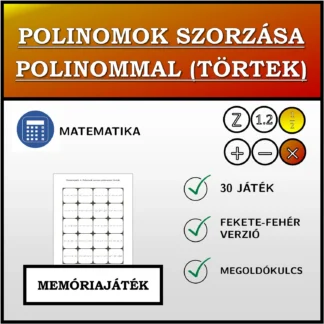Memóriajáték: Polinomok szorzása polinommal (törtek)