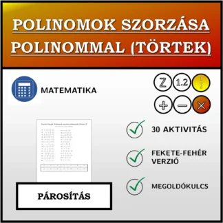 Párosító feladat: Polinomok szorzása polinommal (törtek)