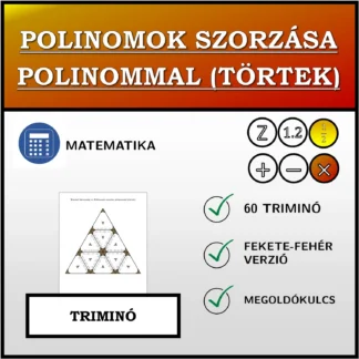 Triminó: Polinomok szorzása polinommal (törtek)