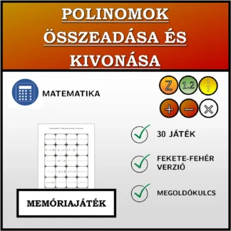 Memóriajáték: Polinomok összeadása és kivonása