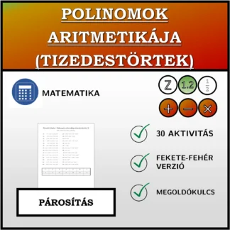 Párosító feladat: Polinomok aritmetikája (tizedestörtek)