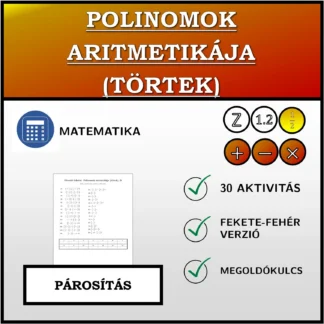 Párosító feladat: Polinomok aritmetikája (törtek)