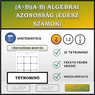 Tetrominó: (A+B)(A-B) algebrai azonosság (egész számok), szorzattá alakítás
