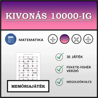 Memóriajáték: Kivonás 10000-ig