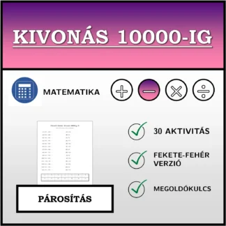 Párosító feladat: Kivonás 10000-ig