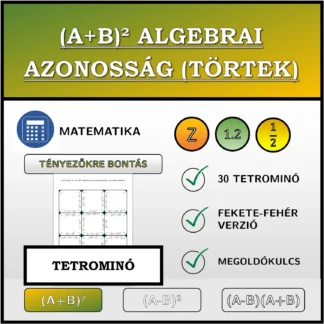 Tetrominó: (A+B)² algebrai azonosság (törtek), szorzattá alakítás