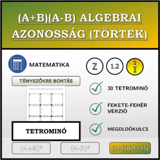 Tetrominó: (A+B)(A-B) algebrai azonosság (törtek), szorzattá alakítás
