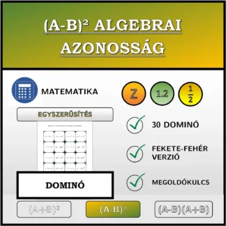 Dominó: (A-B)² algebrai azonosság, egyszerűsítés