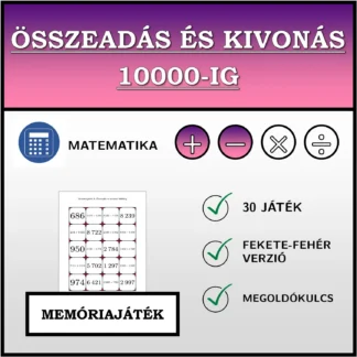 Memóriajáték: Összeadás és kivonás 10000-ig