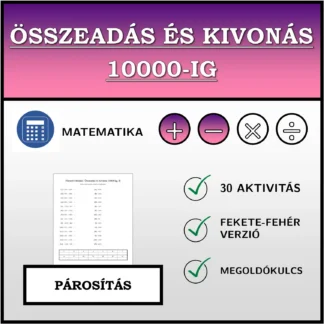 Párosító feladat: Összeadás és kivonás 10000-ig