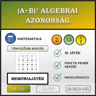 Memóriajáték: (A+B)² algebrai azonosság, szorzattá alakítás