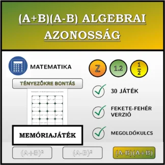 Memóriajáték: (A+B)(A-B) algebrai azonosság, szorzattá alakítás